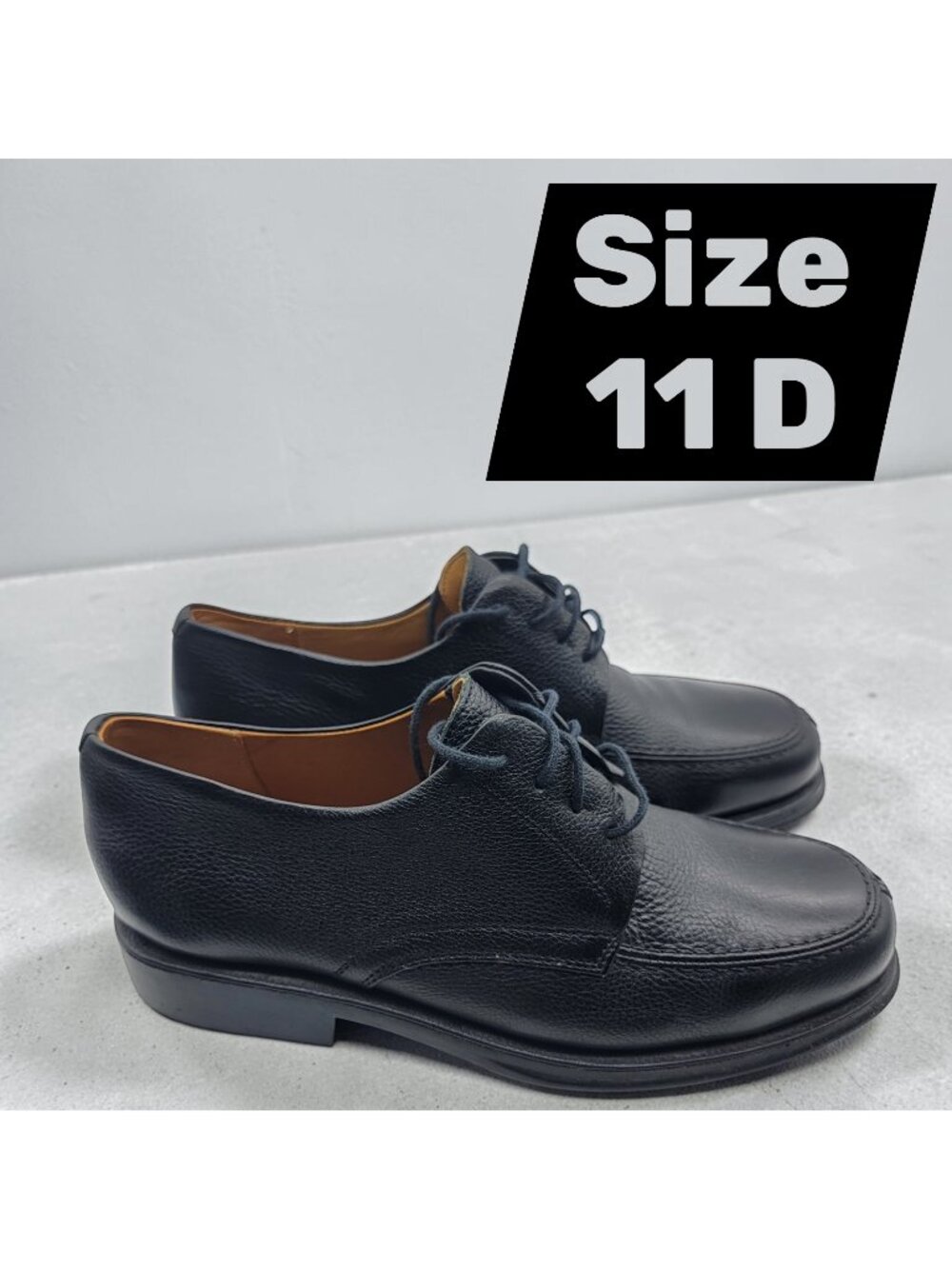 Sandro Moscoloni Vineyard  Dress Shoes Mens 11D Pebbled Leather Moc Toe Derby